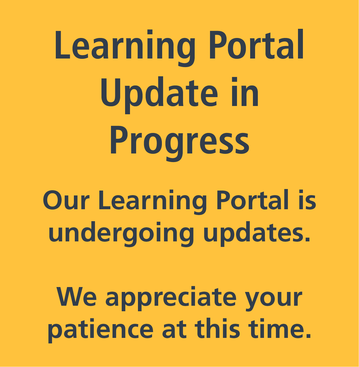 Learning Portal Update notification